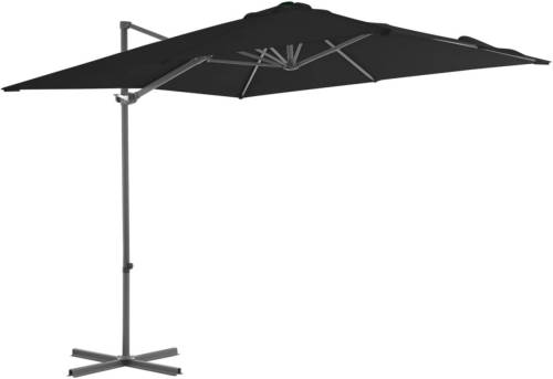 VidaXL Zweefparasol Met Stalen Paal 250x250 Cm Zwart