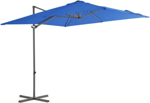 VidaXL Zweefparasol Met Stalen Paal 250x250 Cm Azuurblauw