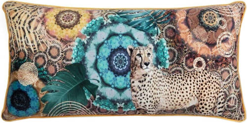 HIP Sierkussen Zenta 60 X 30 Cm Polyester Bruin/blauw