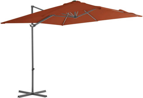 VidaXL Zweefparasol Met Stalen Paal 250x250 Cm Terracottakleurig