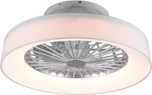 BES LED Led Plafondlamp Met Ventilator - Plafondventilator - Trion Farali - 30w - Aanpasbare Kleur - Rond - Mat Wit - Kunststof