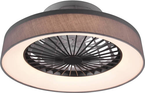 BES LED Led Plafondlamp Met Ventilator - Plafondventilator - Trion Farali - 30w - Aanpasbare Kleur - Rond - Mat Grijs