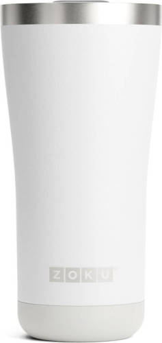 Thermosbeker Rvs, 550 Ml, Wit, 3-in-1 - Zoku