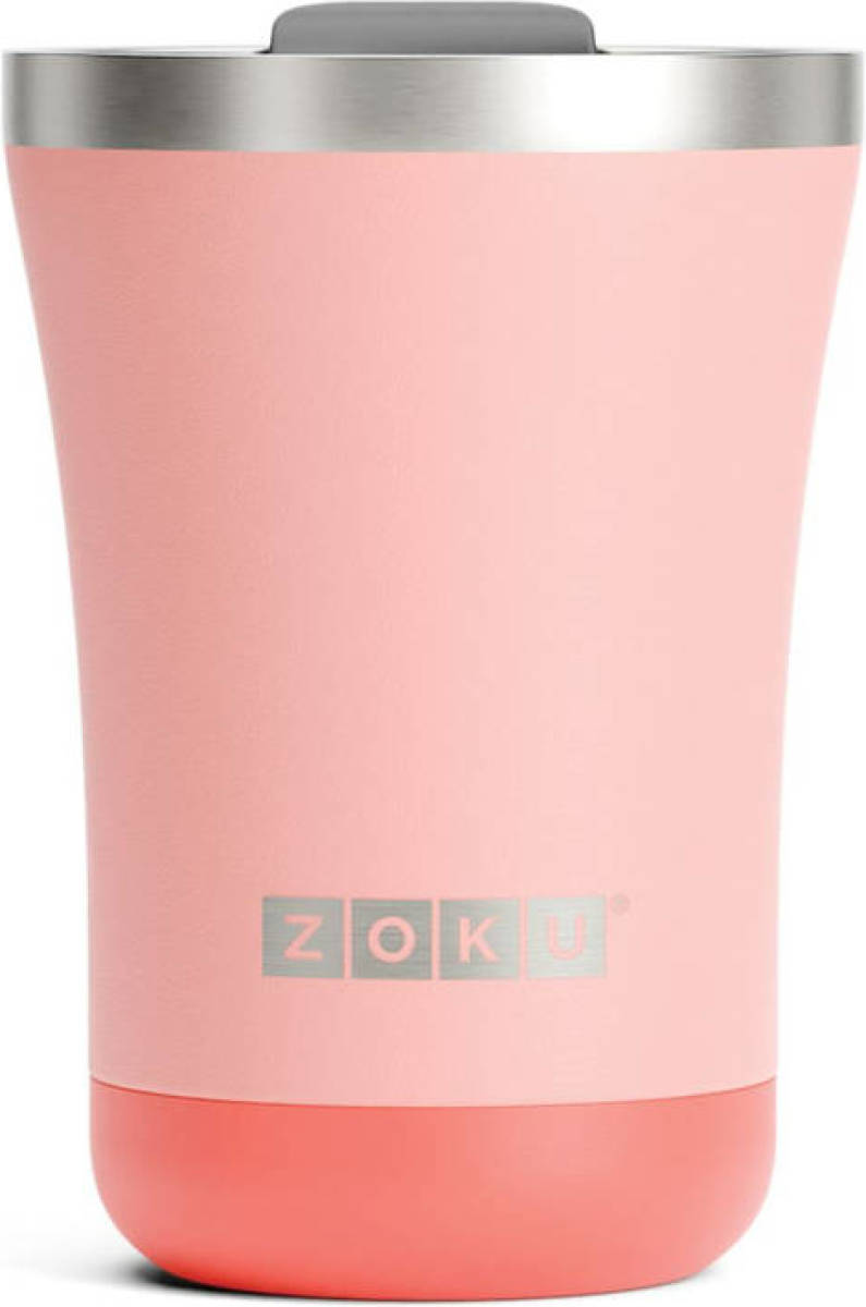 Thermosbeker Rvs, 350 Ml, Oranje, 3-in-1 - Zoku