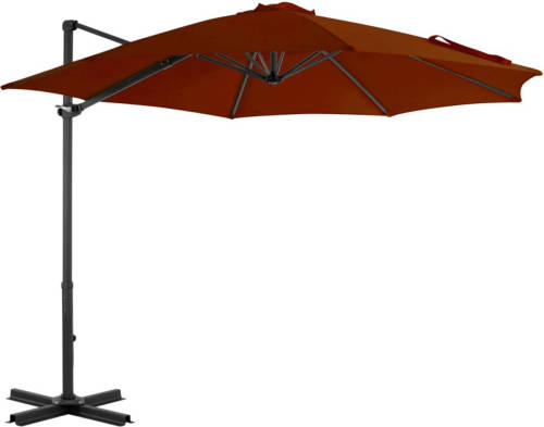 VidaXL Zweefparasol Met Aluminium Paal 300 Cm Terracottakleurig