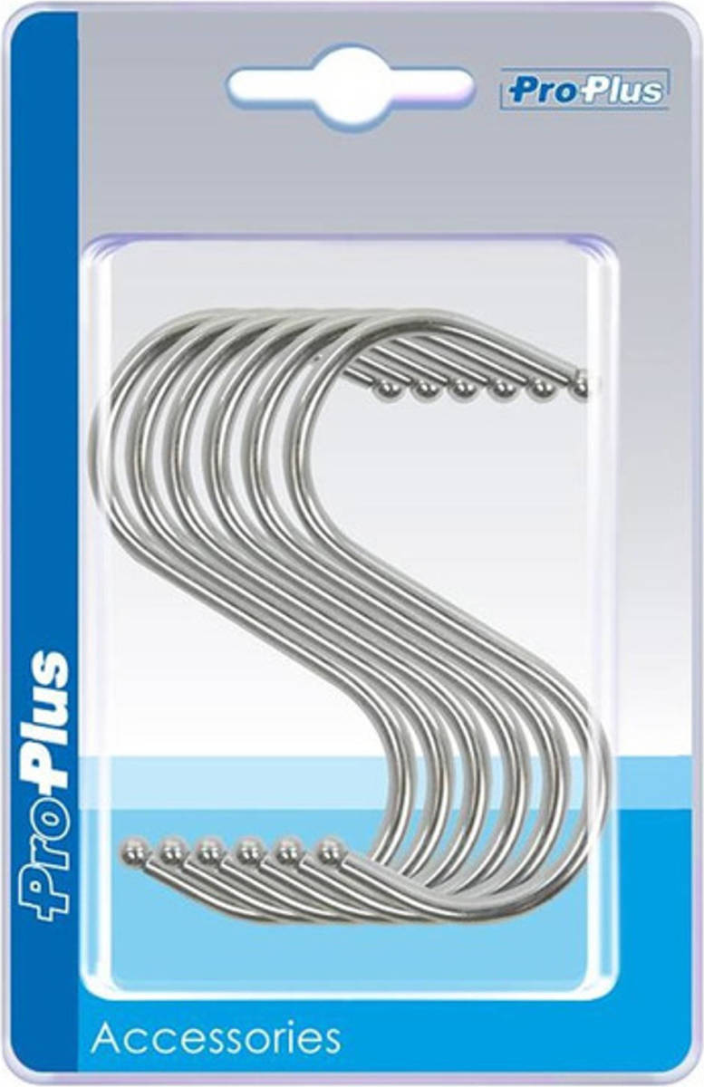 Pro Plus 6x S-haken/ophanghaken Reserve Haakjes Voor Radiatorbakken/luchtbevochtigers - Verchroomd Staal 4 Mm 6,5 X 7,5 Cm