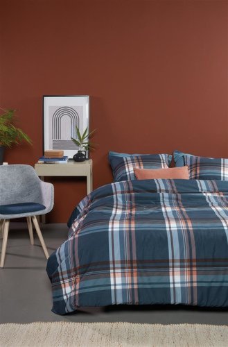 Beddinghouse Duke Dekbedovertrek - 1-persoons (140x200/220 Cm + 1 Sloop) - Katoen - Blauw