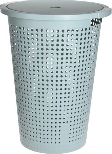 Bellatio Design Kunststof Wasmand Met Deksel Rond Mintgroen 35 Liter