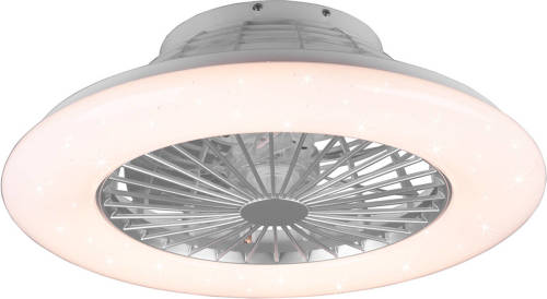 BES LED Led Plafondlamp Met Ventilator - Plafondventilator - Trion Romina - 39w - Aanpasbare Kleur - Rgbw - Rond - Mat Titaan