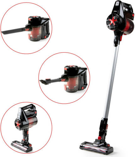 Primo Pr504sv 3-in-1 Snoerloze Steelstofzuiger - 22,2v - Rood/zwart