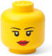 Opbergdoos LEGO-hoofd Girl, Geel - Polypropyleen - LEGO