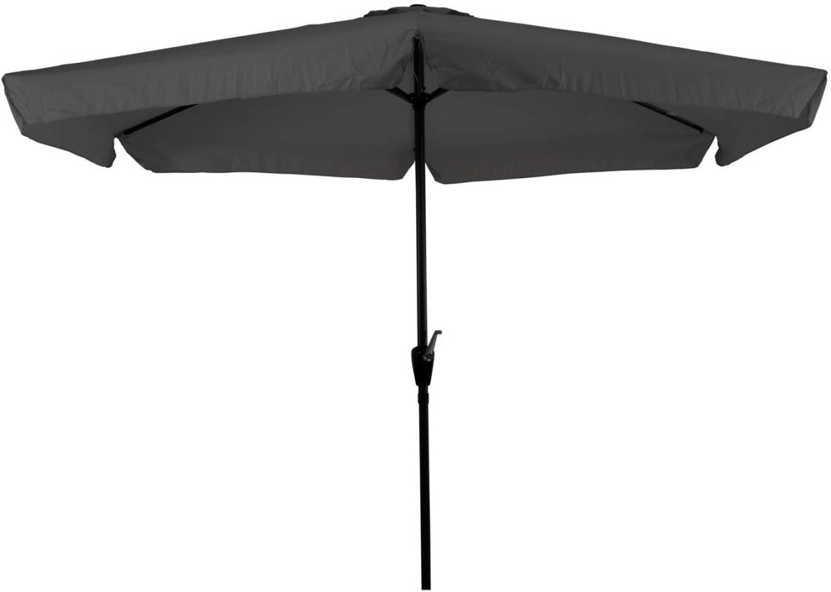 CUHOC Gemini Parasol - Grijze Parasol - Stokparasol - 3m Parasol - Parasol Met Molen - 6 Hoekige Parasol