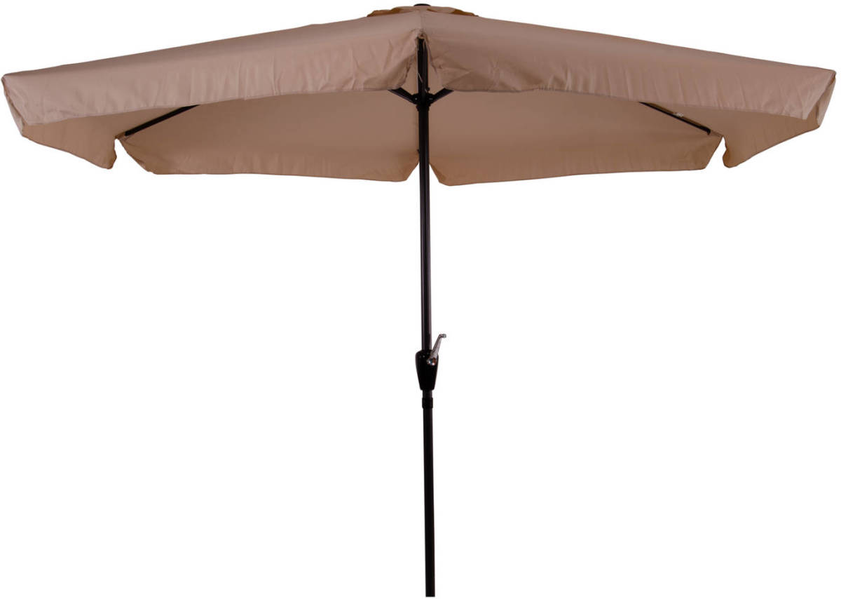CUHOC Gemini Parasol - Ecru Parasol -Beige Parasol Stokparasol - 3m Parasol - Parasol Met Molen - 6 Hoekige Parasol