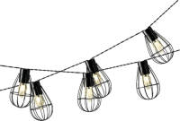 Lumineo 2x Stuks Ijzeren Solar Tuinverlichting Lichtsnoer 8 Lampjes 350 Cm - Lichtsnoer Voor Buiten