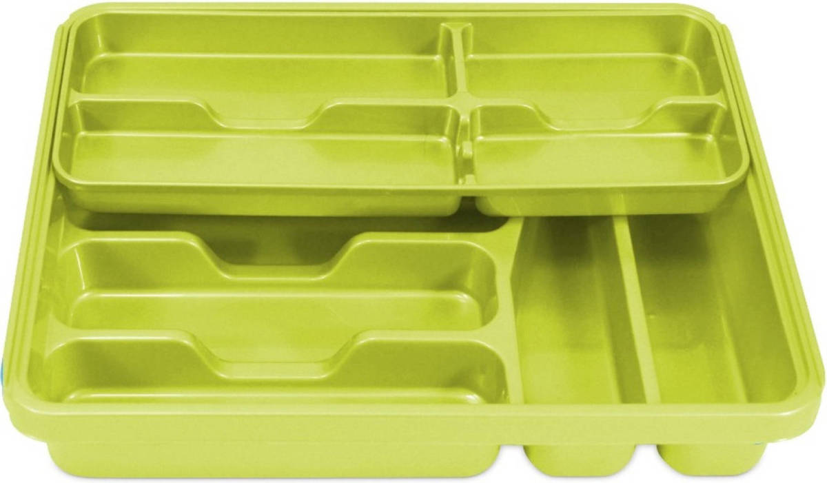 Hega Hogar Bestekbak Inzetbak Lime Groen Met Oplegbakje Kunststof 40 X 31 X 7 Cm - Bestekbakken