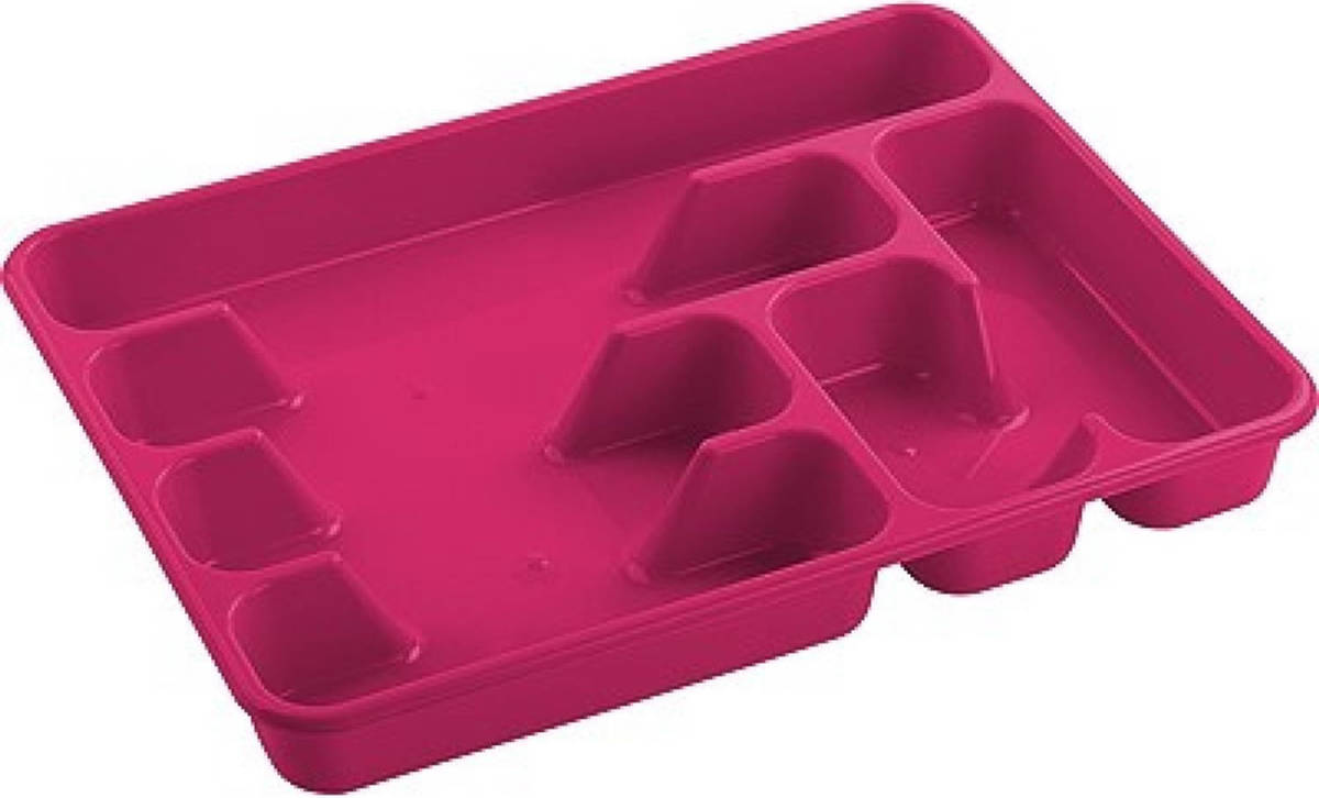 Hega Hogar Bestekbak/bestekhouders 6-vaks Fuchsia Roze 40 X 30 X 5 Cm - Bestekbakken