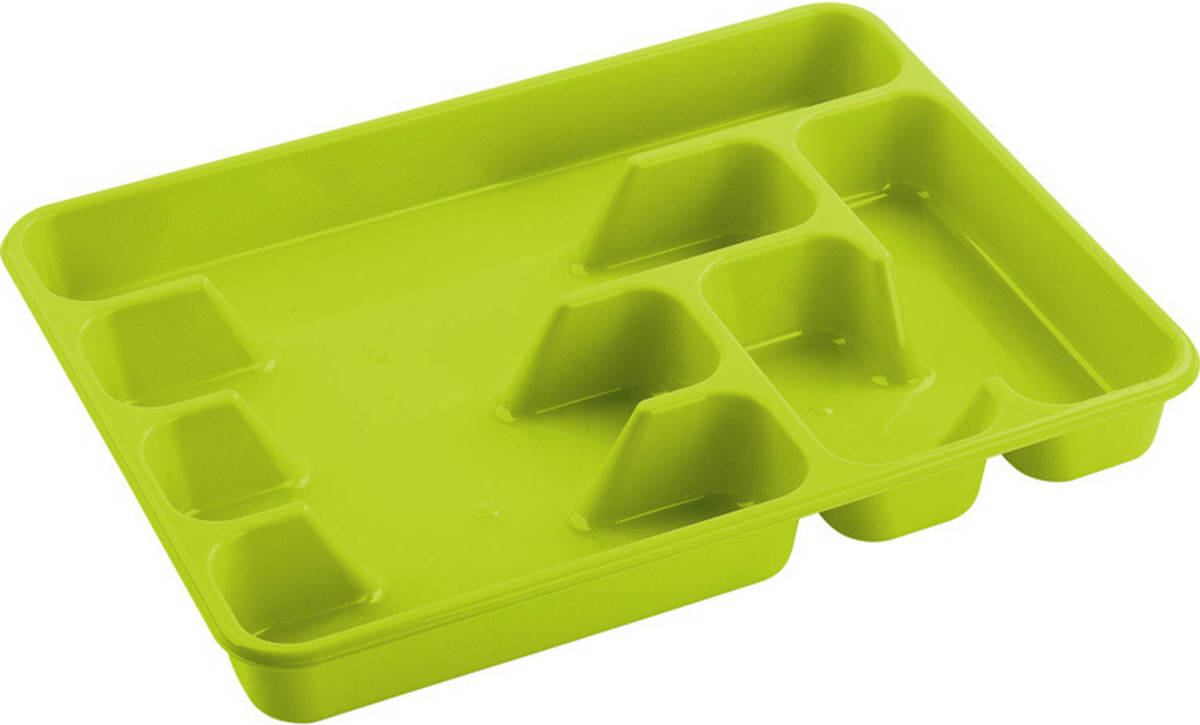 Hega Hogar Bestekbak/bestekhouders 6-vaks Lime Groen 40 X 30 X 5 Cm - Bestekbakken