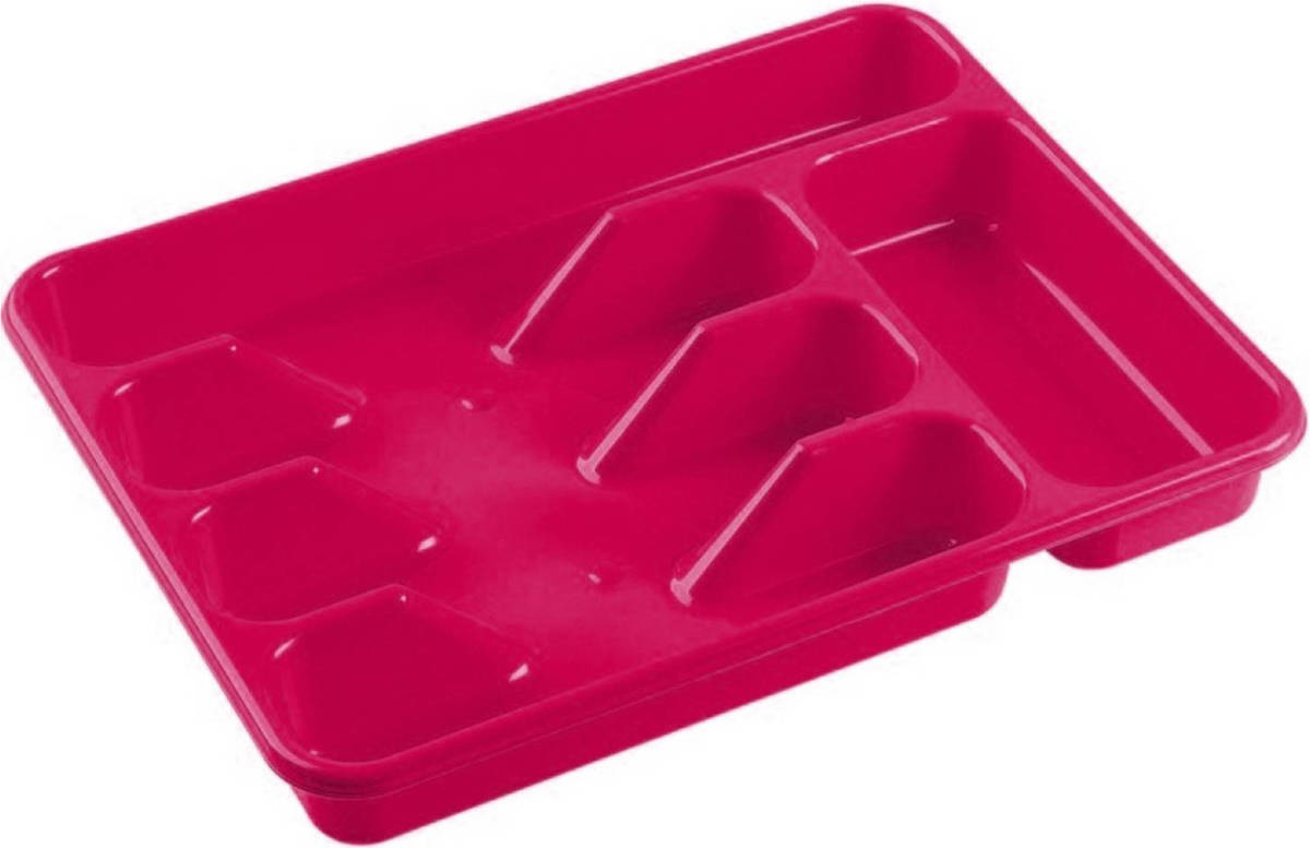 Hega Hogar Bestekbak/bestekhouders 5-vaks Fuchsia Roze 34 X 26 X 5 Cm - Bestekbakken