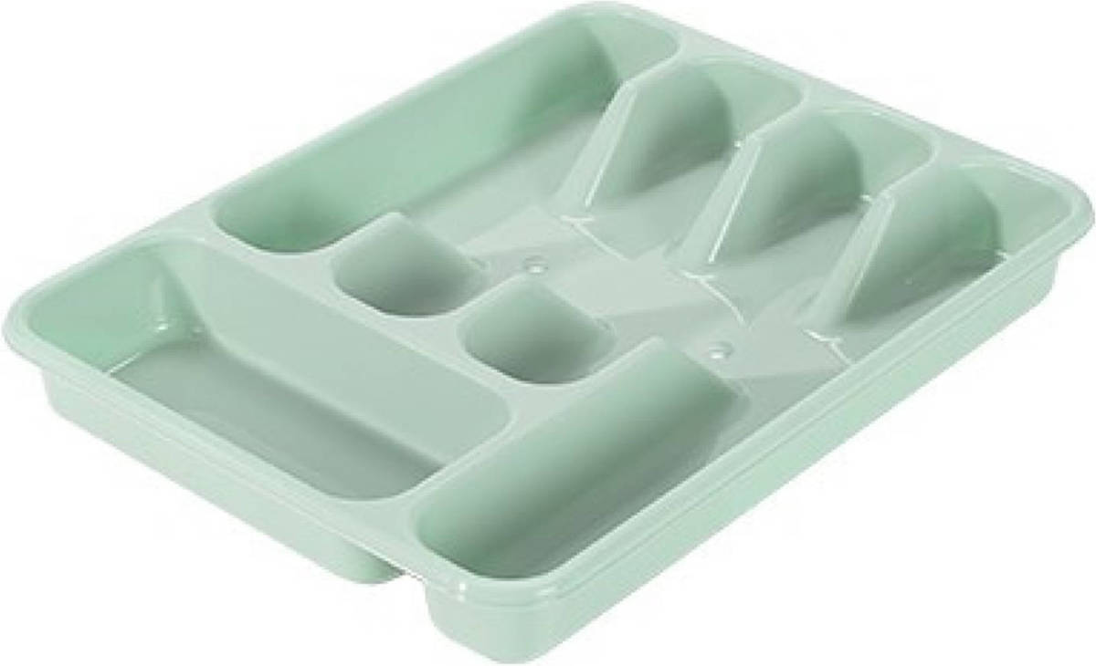 Hega Hogar Bestekbak/bestekhouders 5-vaks Turquoise 34 X 26 X 5 Cm - Bestekbakken