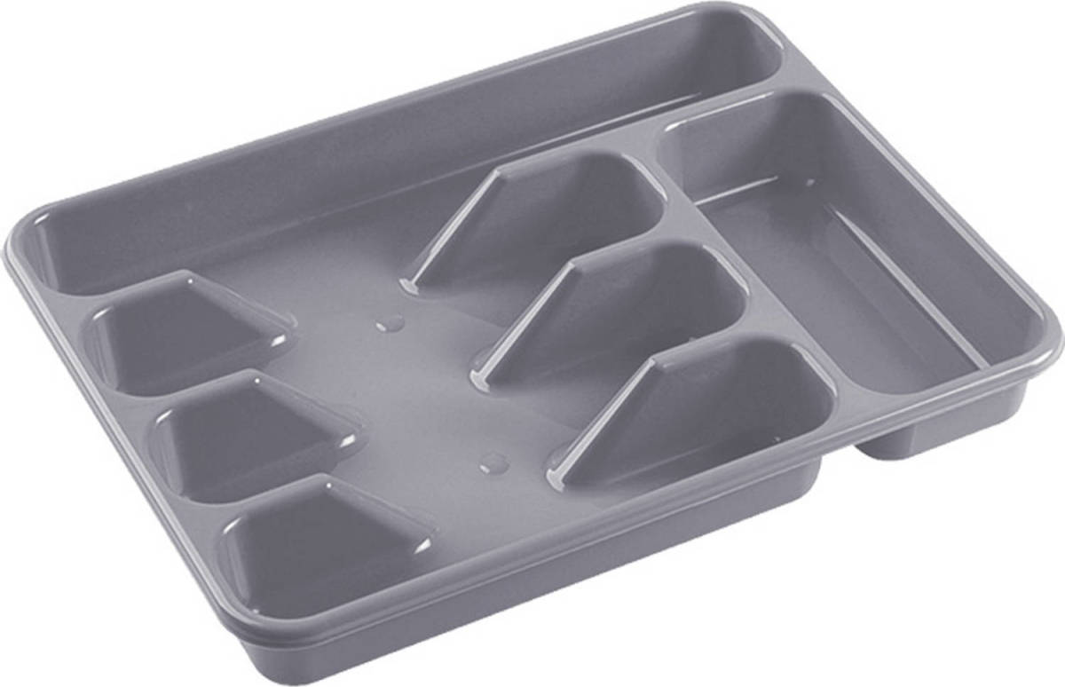Hega Hogar Bestekbak/bestekhouders 5-vaks Grijs 34 X 26 X 5 Cm - Bestekbakken