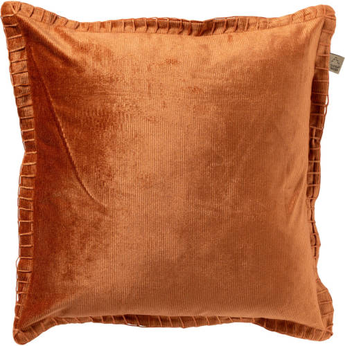 Dutch Decor - Rebel - Kussenhoes Velvet 45x45 Cm Potters Clay - Oranje