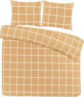 Dekbedovertrek DAY Dream Katoen Big Check - Beige 140x200/220cm