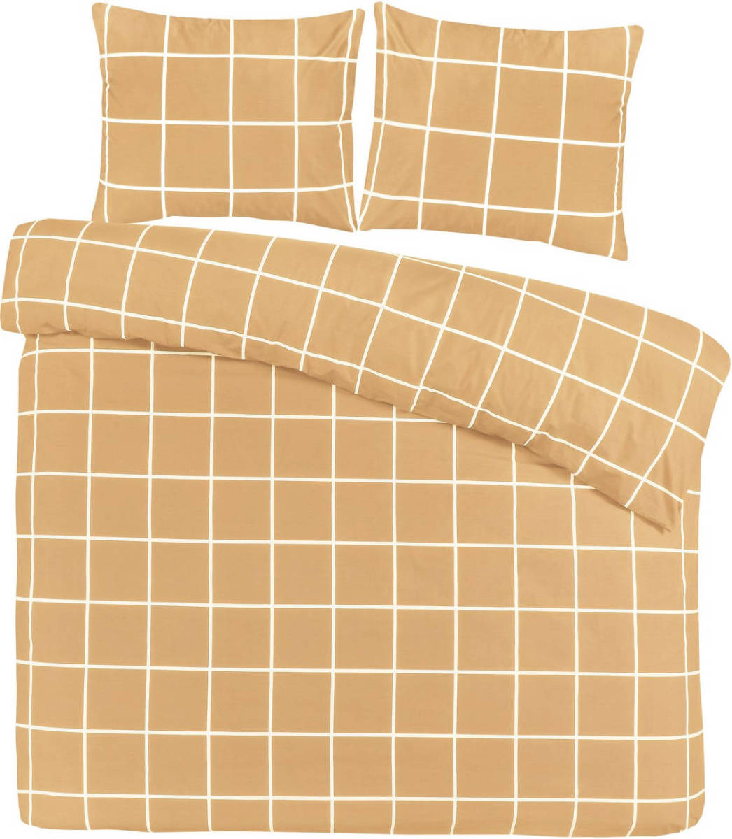 Dekbedovertrek DAY Dream Katoen Big Check - Beige 140x200/220cm