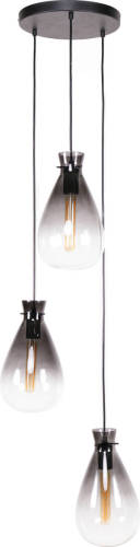 Dimehouse Industriële Hanglamp Veronica - Smokey Glass - 3-lichts Getrapt