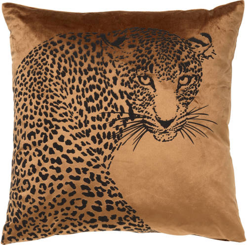 Dutch Decor Simba - Sierkussen Met Dierenprint 45x45 Cm Tobacco Brown