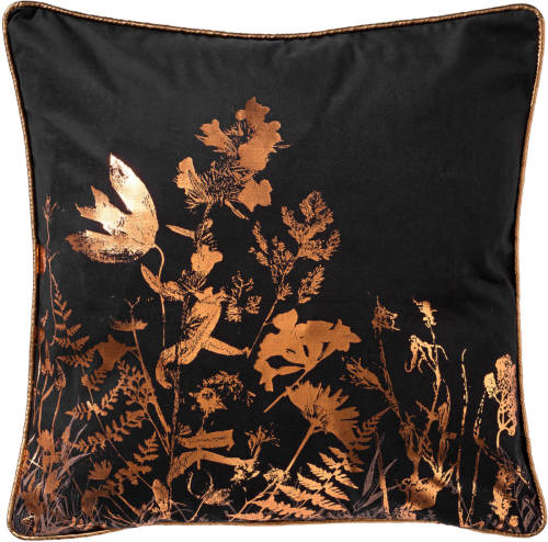 Dutch Decor Dalia - Sierkussen Met Bloemenpatroon 45x45 Cm Raven