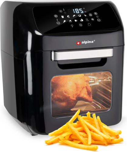 Alpina Hetelucht Oven En Friteuse - Airfryer - 1800 Watt - 12 Liter - Zwart