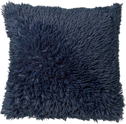 Dutch Decor Fluffy - Sierkussen Unikleur Insignia Blue 45x45 Cm