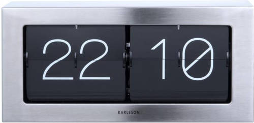 Karlsson - Tafelklok Flip Clock Boxed - Hout - Grijs