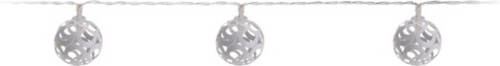 Bellatio Decorations Witte Kerstverlichting Led Ballen Aan Snoer 17 Cm - Lichtsnoeren