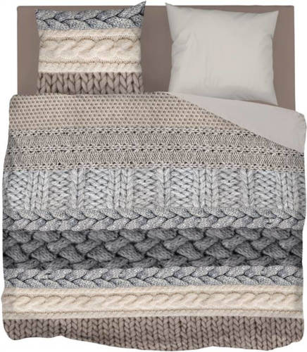 Snoozing Knitted Wool - Flanel - Dekbedovertrek - Lits-jumeaux - 240x200/220 Cm - Multi Kleur