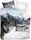 Snoozing Wolf - Flanel - Dekbedovertrek - Lits-jumeaux - 260x200/220 Cm - Multi Kleur