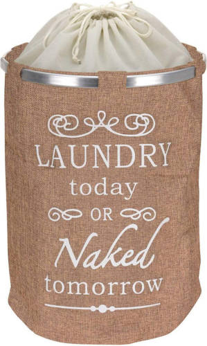 Decopatent Ronde Wasmand Met Tekst Laundry Today Or Naked Tomorrow Voor Al Uw