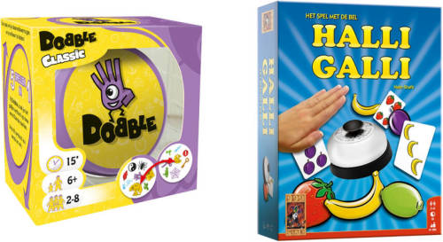 Hasbro Spellenbundel - Bordspellen - 2 Stuks - Dobble Classic & Halli Galli