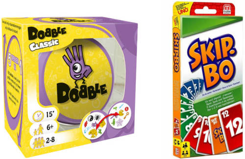 Hasbro Spellenbundel - Bordspellen - 2 Stuks - Dobble Classic & Skip-bo