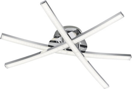 BES LED Led Plafondlamp - Plafondverlichting - Trion Cipolo - 15w - Warm Wit 3000k - Rechthoek - Glans Chroom - Aluminium