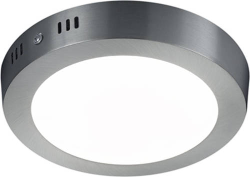 BES LED Led Plafondlamp - Plafondverlichting - Trion Sonta - 11w - Warm Wit 3000k - Rond - Mat Nikkel - Aluminium