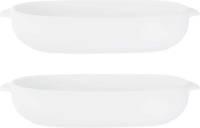 Cosy and Trendy 2x Witte Ovenschalen Van Porselein 24 X 15 Cm Ovaal - Ovenschalen