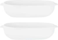 Cosy and Trendy 2x Witte Ovenschalen Van Porselein 18 X 11 Cm Ovaal - Ovenschalen