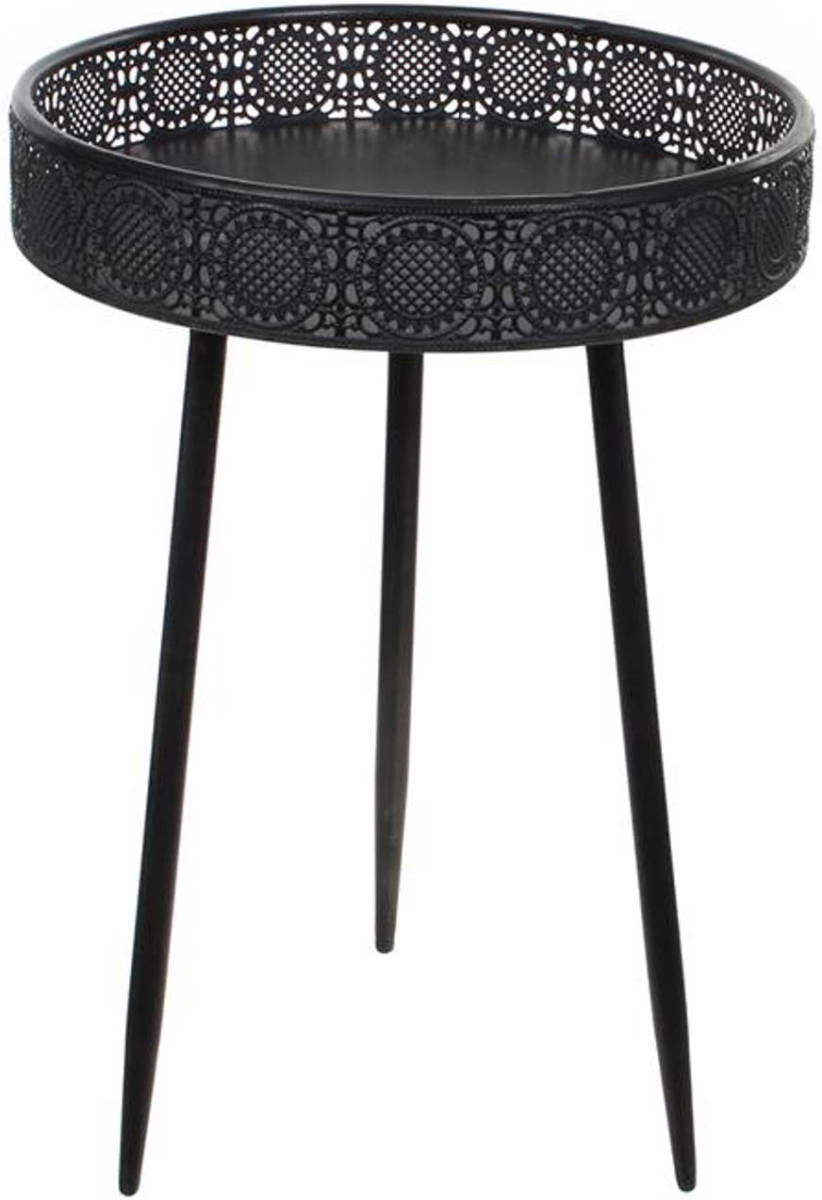 Mica Decorations - Tafel Rond Zwart - H58xd40cm