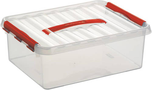 Sunware Q-line Opbergbox 12l Transparant Rood