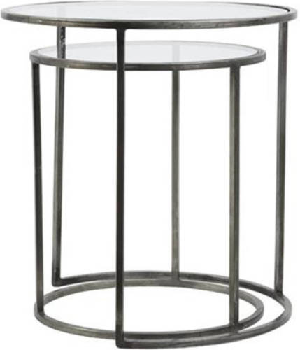 MOOS - Dua Bijzettafel S/2 Ø40x45+ø50x52 Cm Glas