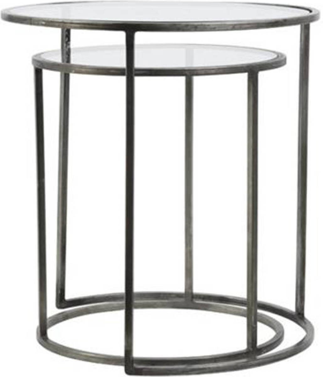 MOOS - Dua Bijzettafel S/2 Ø40x45+ø50x52 Cm Glas
