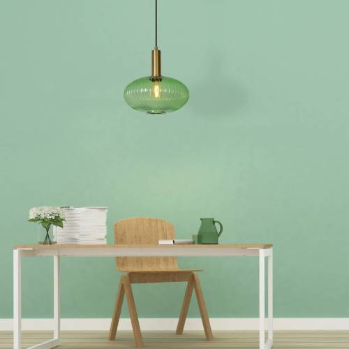 Lucide Maloto Hanglamp-groen-ø30-1xe27-40w-glas