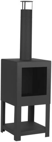Esschert Design Esschert - Terraskachel Met Houtopslag Zwart