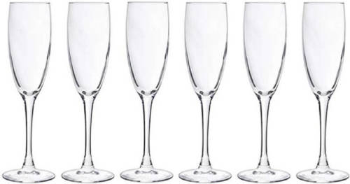 Cosy and Trendy 6x Champagneglazen/flutes 190 Ml - 19 Cl - Champagne Glazen - Champagne Drinken - Champagneglazen Van Glas